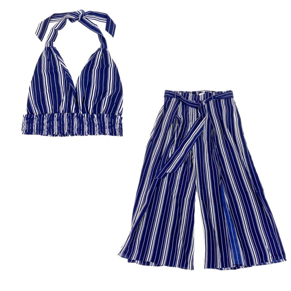 Favlux Palazzo Pants Halter Top Two Piece Set 2X